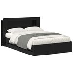 vidaXL Cadre de lit avec rangement Noir 150 x 200 cm Bois d'ingénierie
