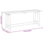 Banc d'extérieur vidaXL Acacia 119x35x47 cm Bois massif de pin