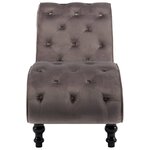 vidaXL Chaise longue Velours Gris
