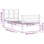 vidaXL Cadre de lit sans matelas blanc bois massif