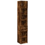 vidaXL Armoire de rangement mince chêne fumé 40x42 5x225 cm