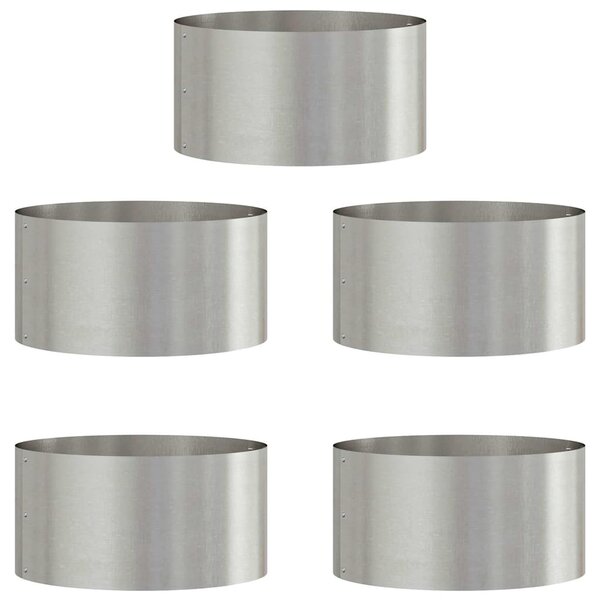 vidaXL Pots de jardin 5 Pièces Argent 40 x 40 x 20 cm Acier inoxydable