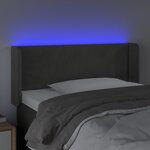 vidaXL Tête de lit à LED Gris foncé 83x16x78/88 cm Velours