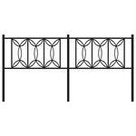 vidaXL Tête de lit métal noir 180 cm