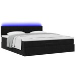 VidaXL Cadre de lit ottoman avec matelas noir 180x200 cm velours