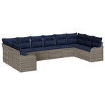 vidaXL Ensemble de Canapés avec coussin 10 Pièces Gris Polyester