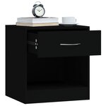 vidaXL Tables de chevet 2 Pièces avec tiroir Noir