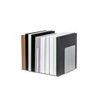 Lot de 2 Serre-livres métallique large 14 x 12 x 14 cm magnétique Argent MAUL