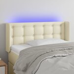 vidaXL Tête de lit à LED Crème 93x16x78/88 cm Similicuir