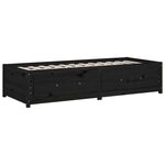 vidaXL Lit de jour sans matelas noir 75x190 cm bois de pin massif