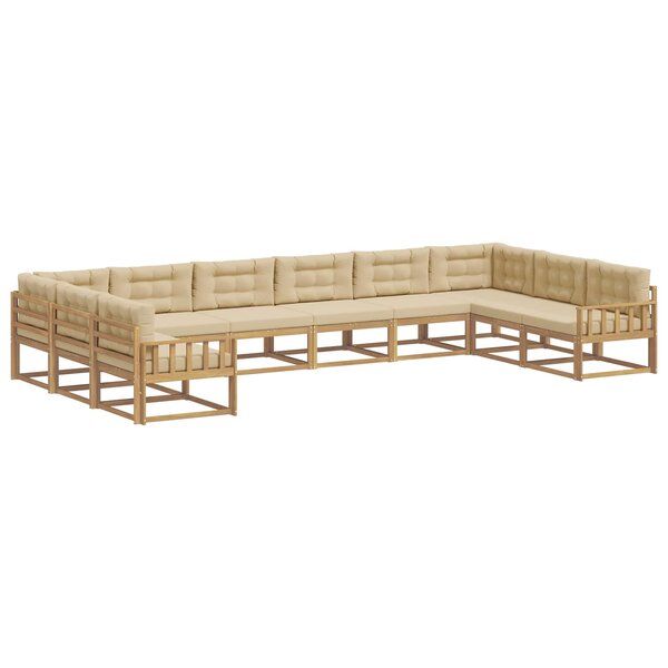 vidaXL Ensemble de canapés d'extérieur 10 pc Blanc et Beige