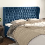 vidaXL Tête de lit avec oreilles Bleu foncé 203x23x118/128 cm Velours