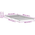 vidaXL Cadre de lit surélevé Blanc 100 x 200 cm Bois massif en pin