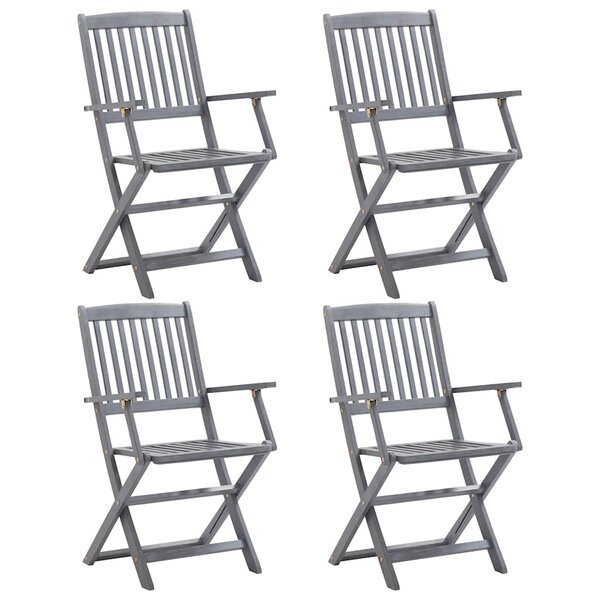 vidaXL Chaises pliables d'extérieur lot de 4 Bois d'acacia solide