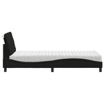 vidaXL Lit avec matelas noir 80x200 cm tissu