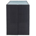 vidaXL Ensemble de bar de jardin 7 Pièces avec coussins poly rotin noir