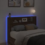 vidaXL Armoire tête de lit avec LED chêne marron 140x16 5x103 5 cm