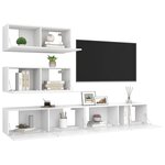 vidaXL Ensemble de meubles TV 4 Pièces Blanc Bois d'ingénierie