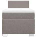 vidaXL Sommier à lattes de lit avec matelas Taupe 100x200 cm Tissu