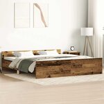 vidaXL Cadre de lit sans matelas vieux bois 160x200 cm bois ingénierie