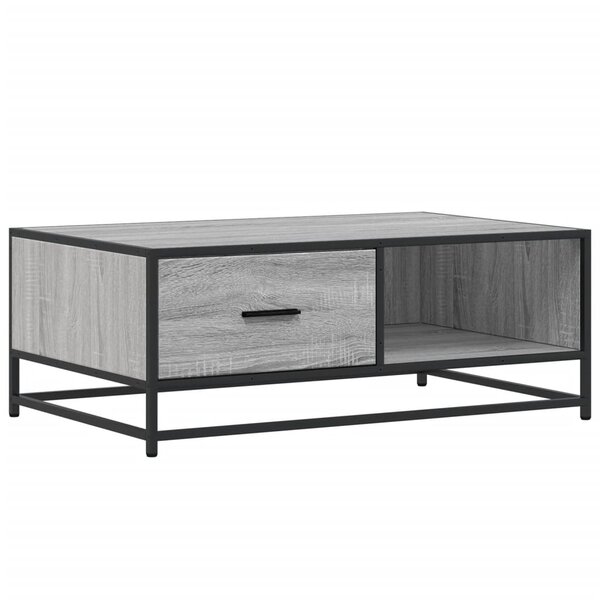 vidaXL Table basse sonoma gris 90x57x35 cm bois d'ingénierie et métal