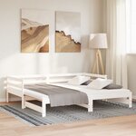 vidaXL Lit coulissant sans matelas blanc 2x(90x200) cm
