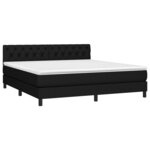 vidaXL Sommier à lattes de lit avec matelas LED Noir 160x200 cm Tissu