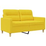 vidaXL Canapé à 2 places Jaune clair 120 cm Tissu
