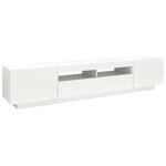 vidaXL Meuble TV avec lumières LED Blanc 200x35x40 cm