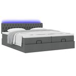 VidaXL Cadre de lit ottoman avec matelas gris foncé 180x200cm tissu