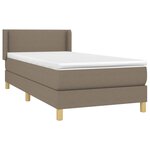 vidaXL Sommier à lattes de lit avec matelas Taupe 90x200 cm Tissu