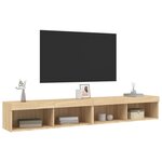 vidaXL Meubles TV avec lumières LED 2 Pièces chêne sonoma 100x30x30 cm