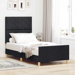 vidaXL Cadre de lit avec tête de lit Noir 100 x 200 cm tissu