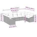vidaXL Ensemble de canapé de jardin 9 Pièces Beige Poly rotin