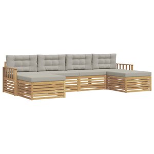 vidaXL Ensemble de canapés d'extérieur 6 pc Blanc et gris clair
