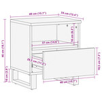 vidaXL Table de chevet 40x34x46 cm bois de manguier massif brut
