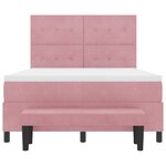 vidaXL Lit à Ressorts avec Matelas & Banc Rose 140x200 cm Velours