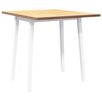 vidaXL Table à manger blanc bois massif et caoutchouc