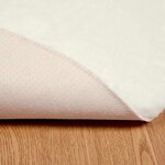 vidaXL Tapis en Fourrure Synthétique de Lapin Blanc Ø 200 cm Polyester