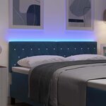 vidaXL Tête de lit LED avec bandes LED Bleu foncé 144 cm Velours