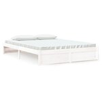 vidaXL Cadre de lit Blanc Bois massif 160x200 cm