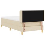 vidaXL Lit box spring avec matelas - Crème  100 x 200 cm  Tissu