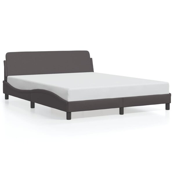 vidaXL Cadre de lit Dover gris 160x200 cm similicuir