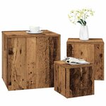 vidaXL Tables d'appoint 3 Pièces chêne artisanal bois d'ingénierie