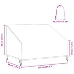 vidaXL Housse de banc de jardin Noir 130 x 95 x 40 / 80 cm Tissu 420D