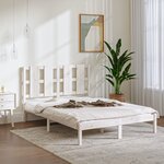 vidaXL Cadre de lit sans matelas blanc 120x190 cm bois massif