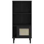 vidaXL Bibliothèque SENJA aspect de rotin noir bois massif de pin