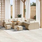 vidaXL Ensemble de canapé de jardin avec coussin 13 Pièces beige et crème