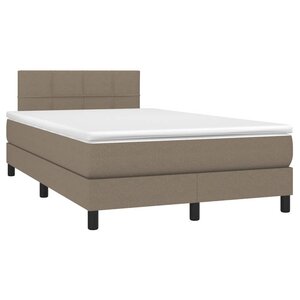 vidaXL Sommier à lattes de lit avec matelas taupe 120x190 cm tissu