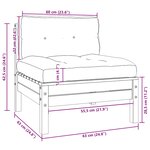 vidaXL Canapé 2 places de jardin et coussins crème Bois de pin solide